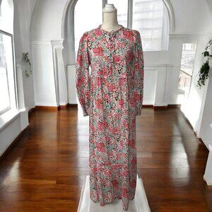 M&S Collection Floral Long  Maxi Long Sleeve Cottage Prairie Dress Size 8‎